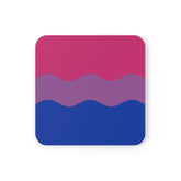 Bisexual Flag Coaster Set: 4 Corkwood Ripple Drink Coasters